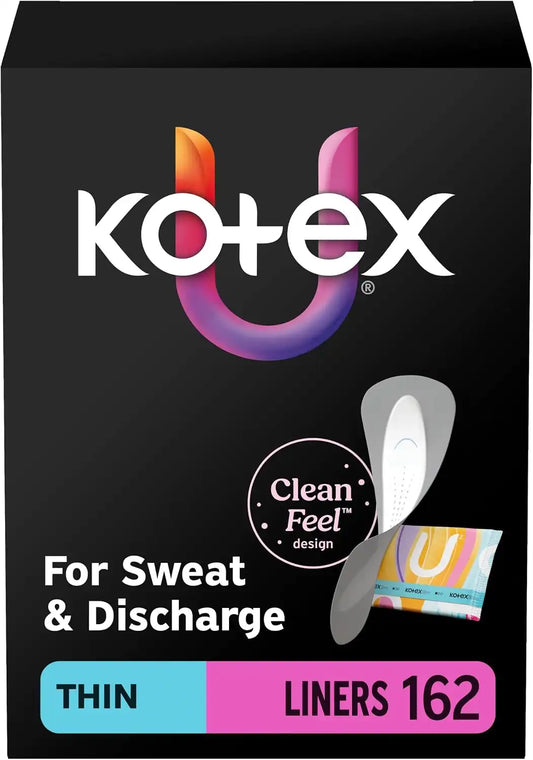 Kotex Thin Wrapped Liners, Light Absorbency, 162 Count