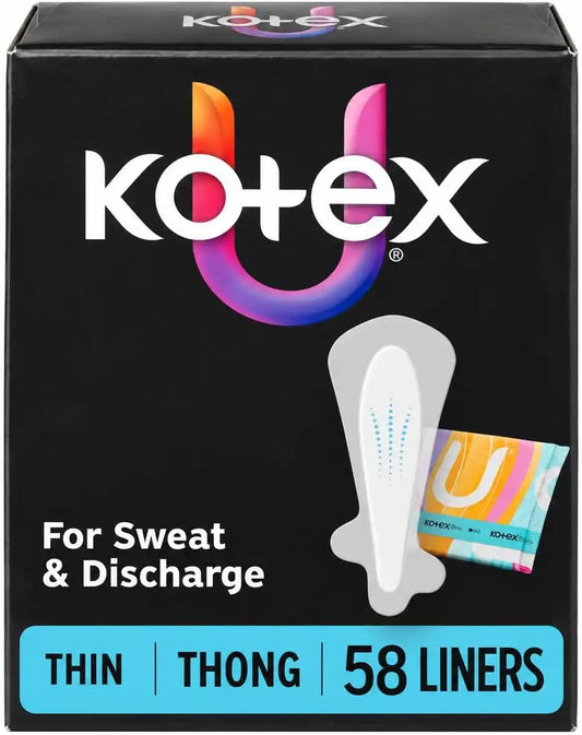 Kotex Thong Wrapped Liners, Light Absorbency, Regular Length, 58 Count