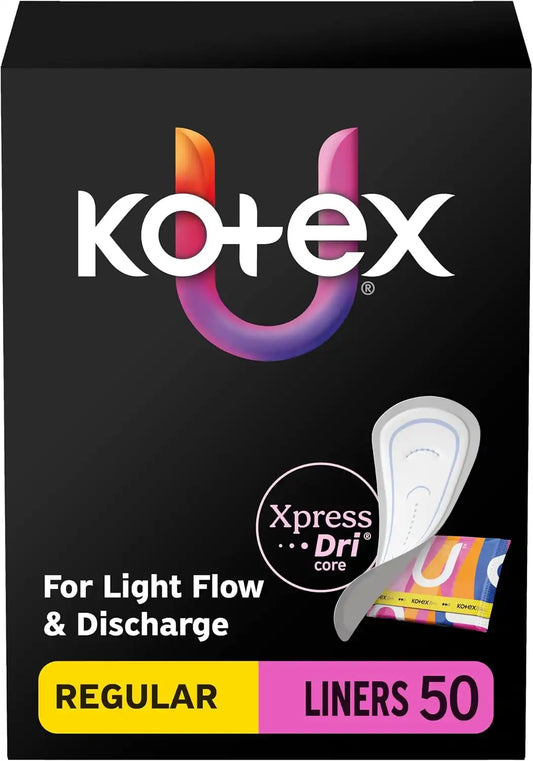 Kotex Wrapped Liners, Light Absorbency, Regular Length, 50 Count